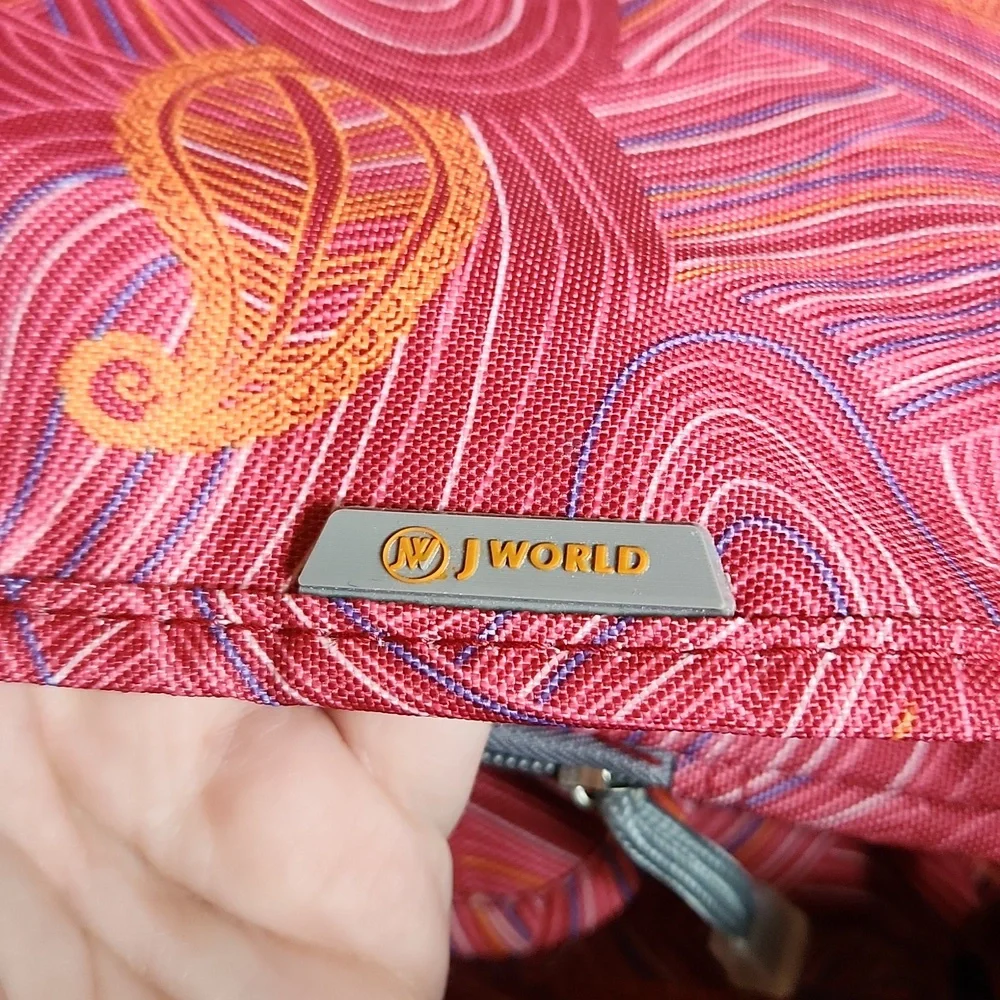 J World New York Terry Messenger Bag Pink Paisley